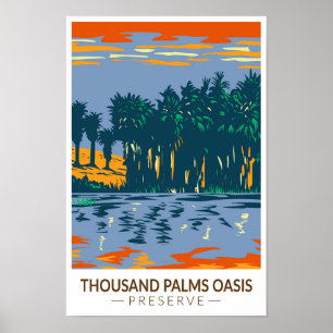 Affiche Mille Palms Oasis Preserve Californie Vintage