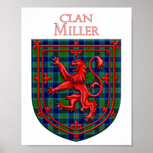Affiche Miller Tartan Scottish Plaid Lion Rampant