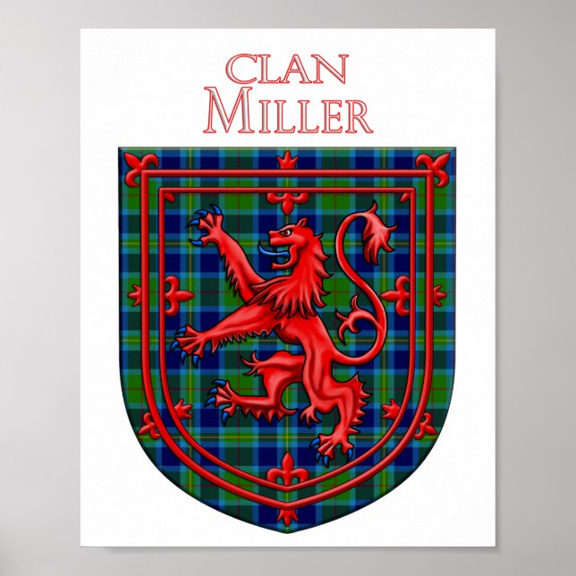Affiche Miller Tartan Scottish Plaid Lion Rampant (Devant)