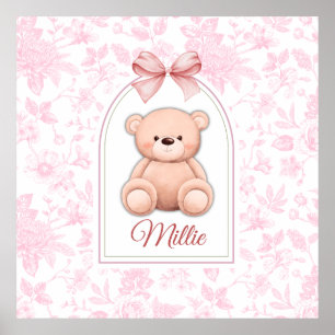 Affiche Millie   Conception personnalisée d'ours en peluch