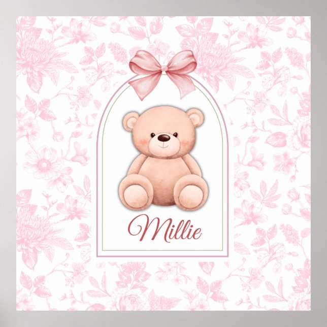Affiche Millie | Conception personnalisée d'ours en peluch (Devant)