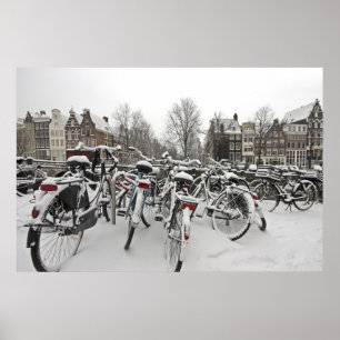 Affiche Milou Amsterdam dans Pays-Bas en hiver