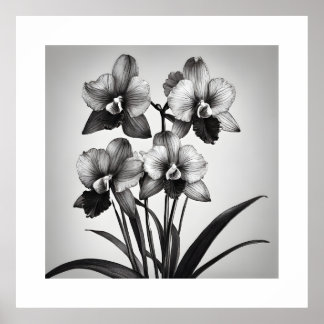 Affiche Miltonia Orchidées II Imprimantes d'art monochroma