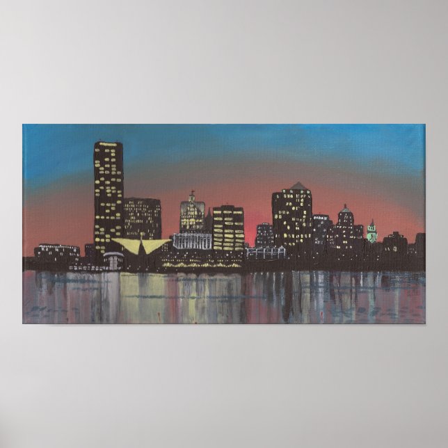 Affiche Milwaukee Skyline Painting Print (Devant)