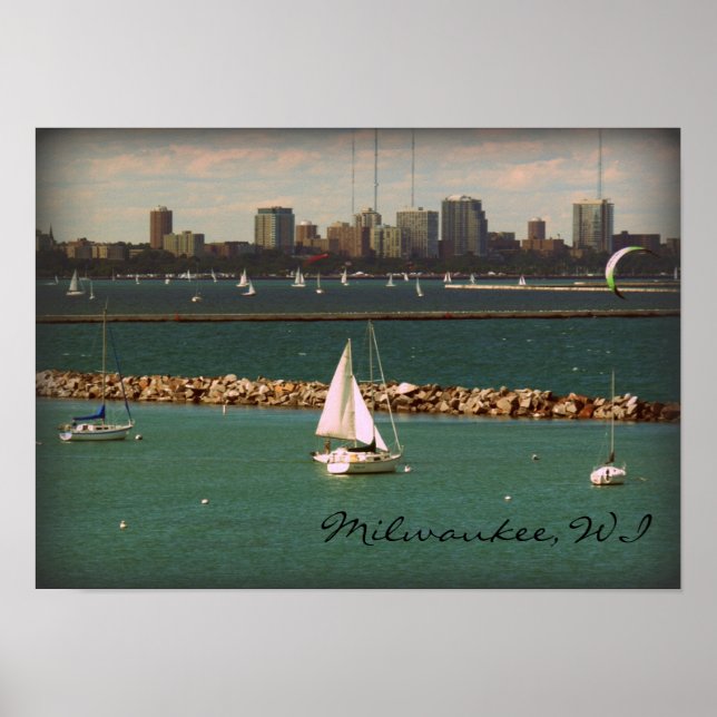 Affiche Milwaukee, WI Skyline (Devant)