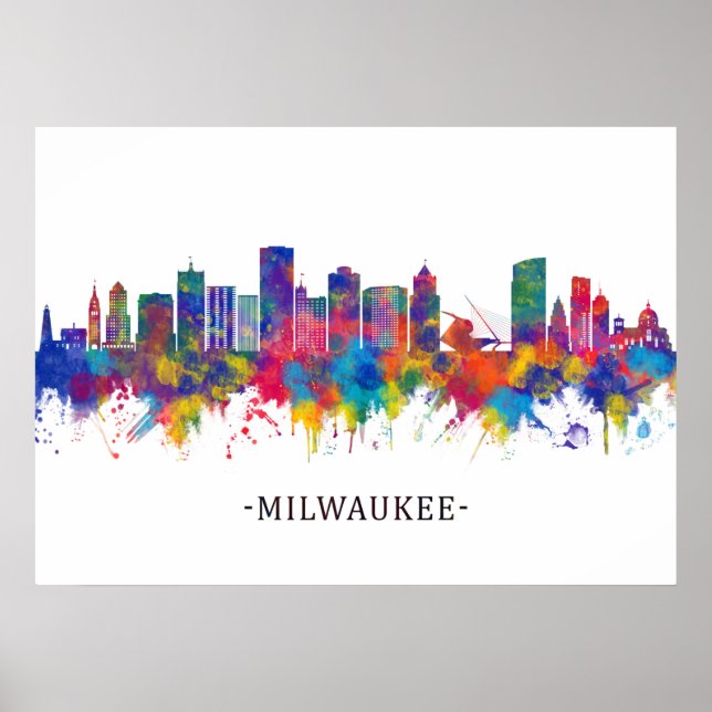 Affiche Milwaukee Wisconsin Skyline (Devant)