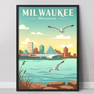 Affiche Milwaukee Wisconsin vintage