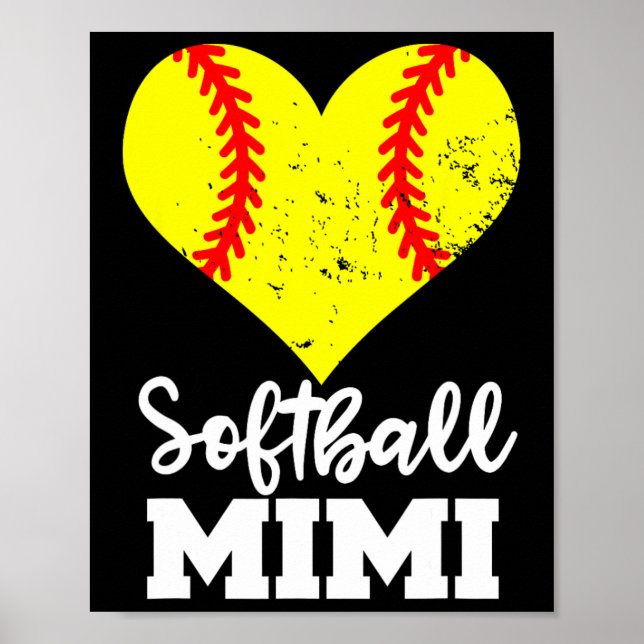 Affiche Mimi de softball Mimi de joueur de softball drôle  (Devant)