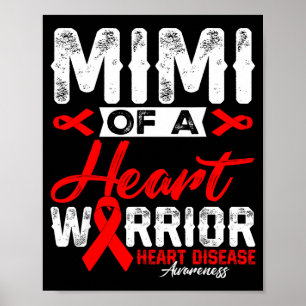 Affiche Mimi d'un guerrier du cœur Maladie cardiaque Ruban