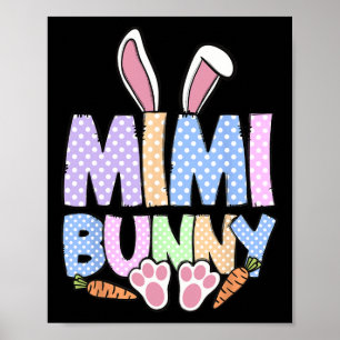 Affiche Mimi grand-mère lapin jour de Pâques mignon famill
