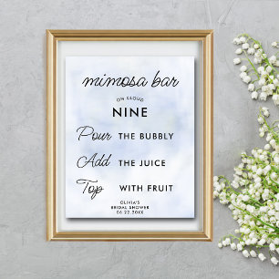 Affiche Mimosa Bar Cloud 9 Fête des mariées Pastel Blue Ch