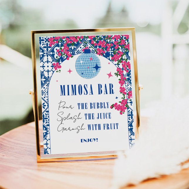 Affiche Mimosa Bar Dansant Reine Fête des mariées grecque (Créateur téléchargé)