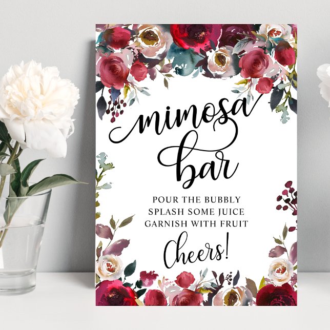 Affiche Mimosa Bar Fête de Mariage de Fille d'Honneur (Créateur téléchargé)