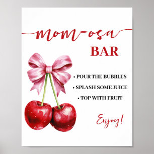 Affiche Mimosa Bar Momosa Bar Cherry Coquette Baby shower