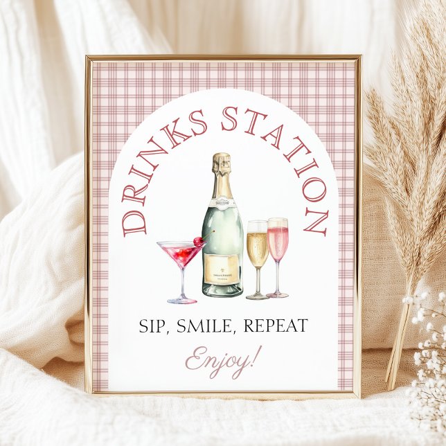 Affiche Mimosa bar Rose Fête des mariées fraîche du marché (Créateur téléchargé)