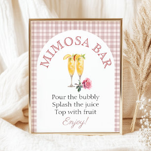 Affiche Mimosa bar Rose Fête des mariées fraîche du marché