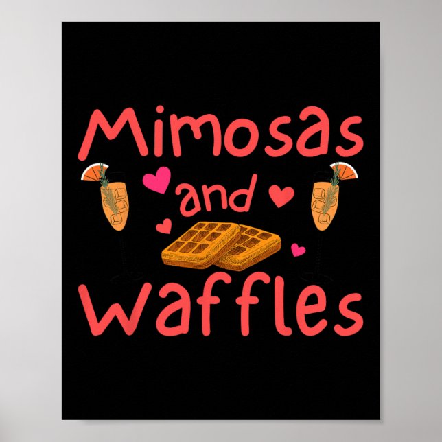 Affiche Mimosas Et Gaufres Drôles De Galentine Femmes Amit (Devant)