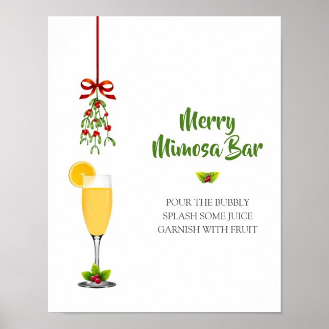 Affiche Mimosas et Mistletoe Noël Bienvenue (Devant)