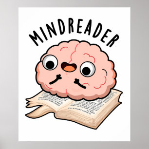 Affiche Mince Reader Funny Brain Pun