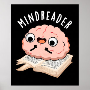 Affiche Mince Reader Funny Brain Pun Dark BG