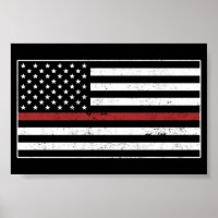 Mince Red Line USA Drapeau Pompier Service d'incen