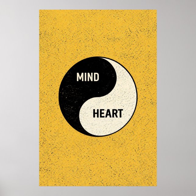 Affiche Mind and Heart Yin Yang – Minimalist Philosophy (Devant)