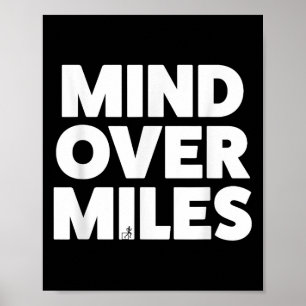 Affiche Mind Over Miles - Motivationnel, Funny Running
