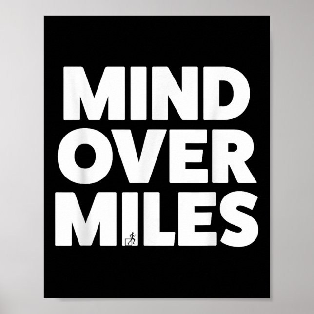 Affiche Mind Over Miles - Motivationnel, Funny Running (Devant)
