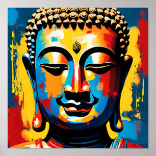 Affiche Mindfult dévoilé : Vivid Bouddha Street Art