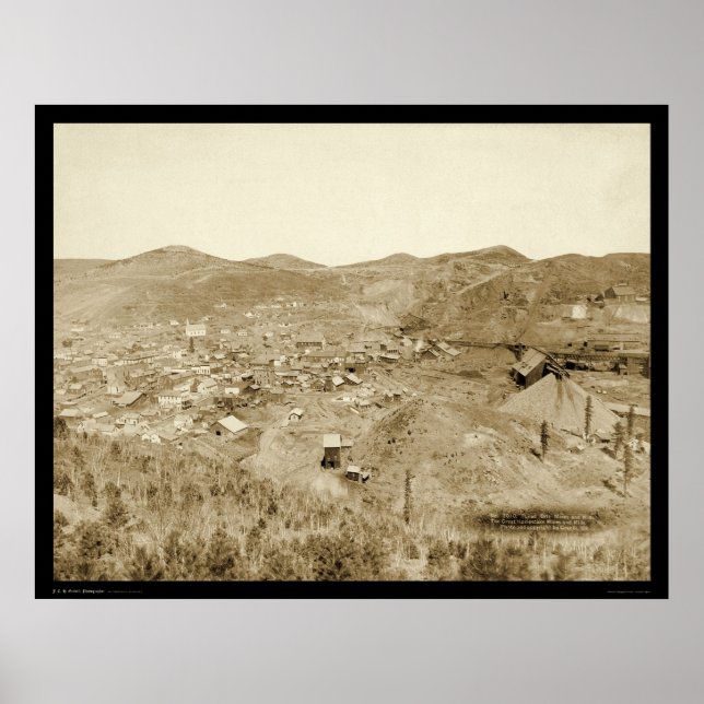 Affiche Mine et usine de plomb de la ville SD 1889 (Devant)