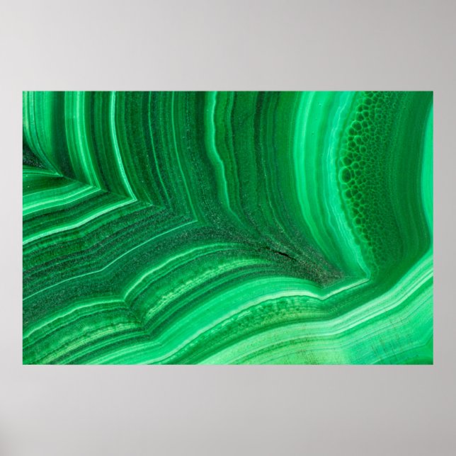 Affiche Minéral de malachite vert brillant (Devant)