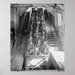 Affiche Mineurs de cuivre, 1906. Photo ancienne
