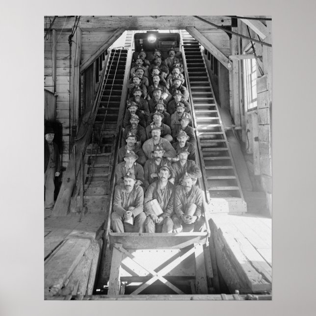Affiche Mineurs de cuivre, 1906. Photo ancienne (Devant)