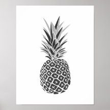 Mini-ananas noir et blanc