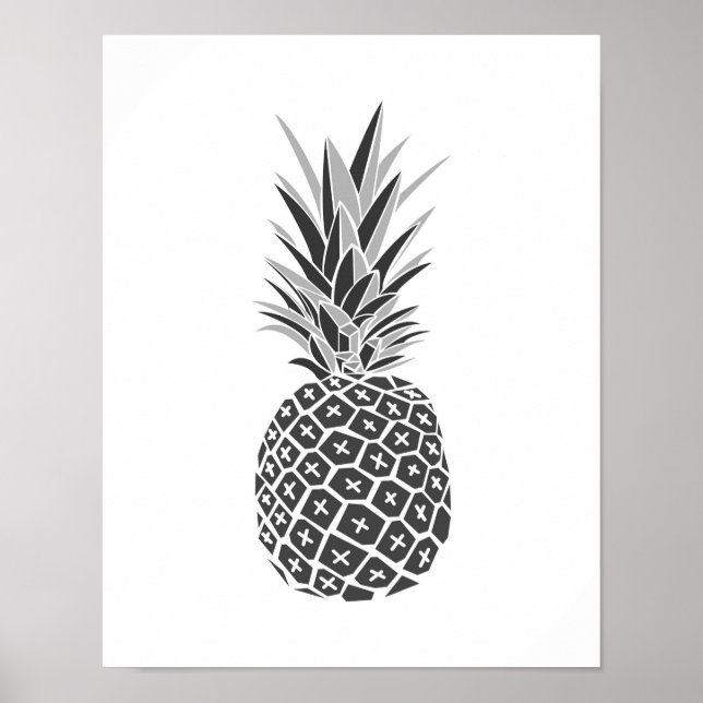Affiche Mini-ananas noir et blanc (Devant)