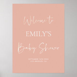 Affiche Mini-Blush Pink Baby Shower Welcome Sign