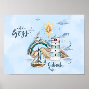 Affiche Mini Boss Ship Dans l'Océan Personnalisable