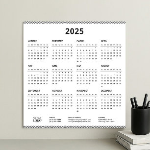 Affiche Mini Calendrier 2025 Année complète Logo d'entrepr