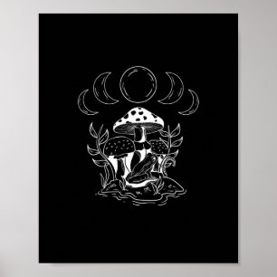 Affiche Mini champignon esthétique Goblincore et Cottageco