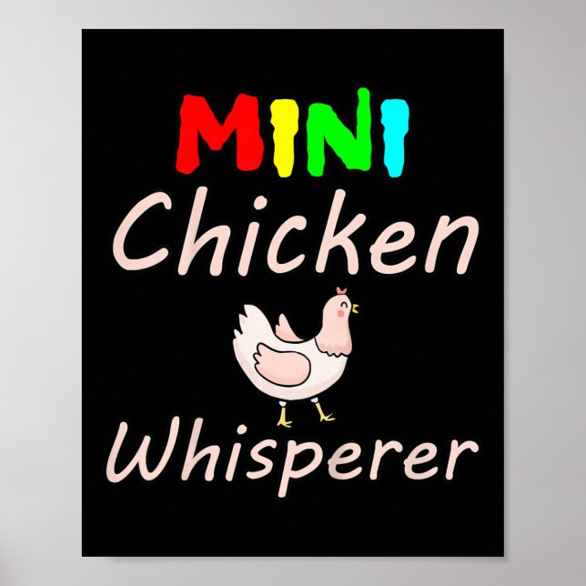 Affiche Mini Chuchoteur de Poulets pour Enfants Drôle _1 (Devant)