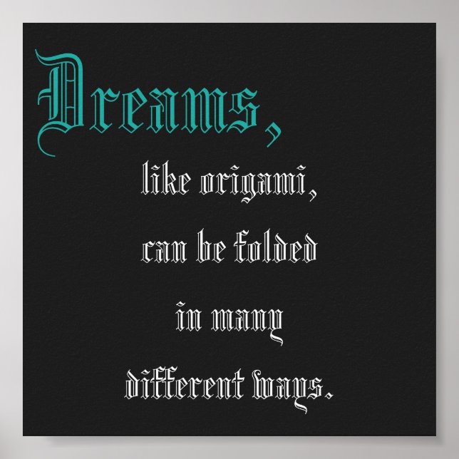 Affiche Mini citation Origami (Devant)