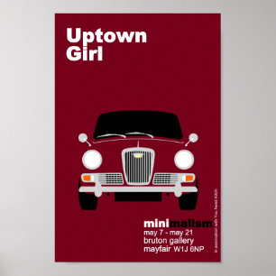 Affiche Mini classique Wolseley Hornet art minimaliste