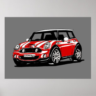Affiche Mini Cooper S R56 Conception automobile/voiture Ic