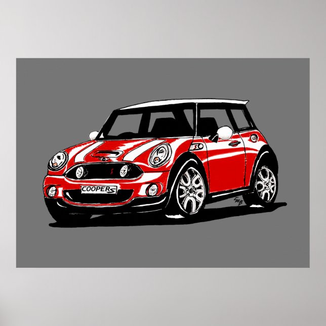 Affiche Mini Cooper S R56 Conception automobile/voiture Ic (Devant)