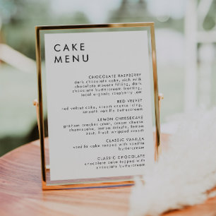 Affiche Mini-Mariage Dessert Bar Cake Menu Sign