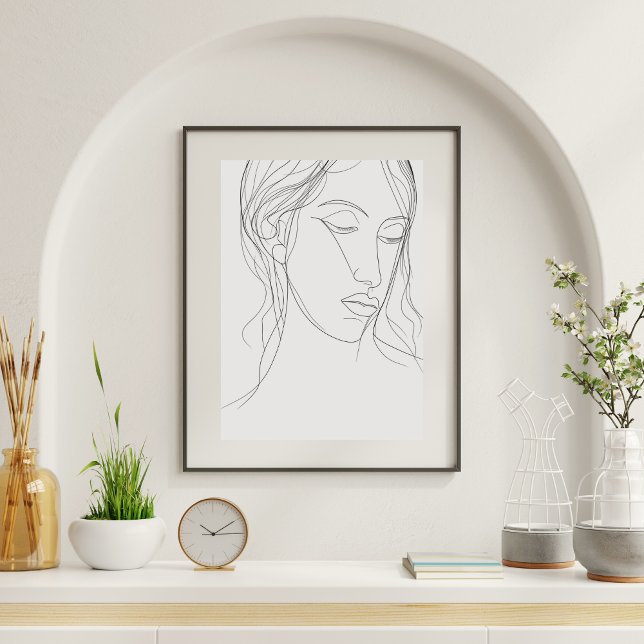 Affiche Mini minimaliste femme art ligne (Créateur téléchargé)