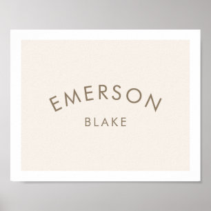 Affiche Mini moderne Nom bébé Nursery Salle pour enfants