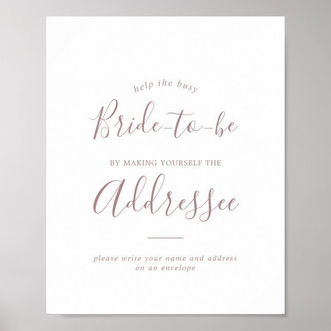 Affiche Mini-Rose Gold Adresse et enveloppe Signe (Devant)