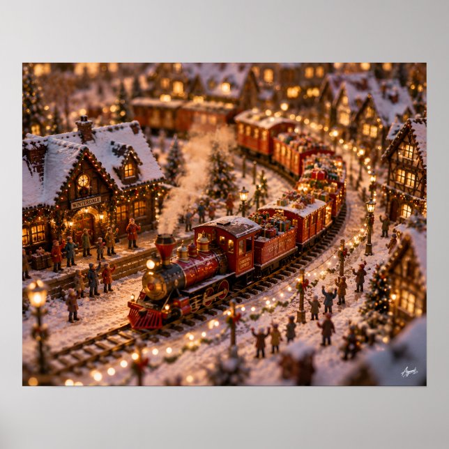 Affiche Mini train de Noël de livraison (Devant)