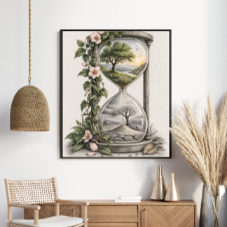 Affiche Miniature de montagne dans un ampoule de lampe